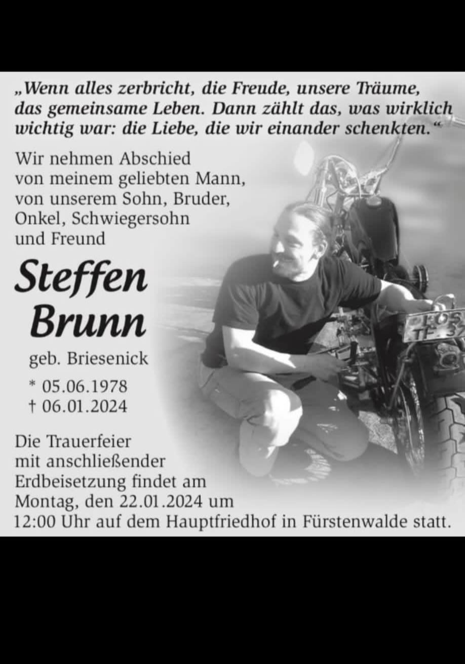 verstorbenes Mitglied Steffen Brunn.